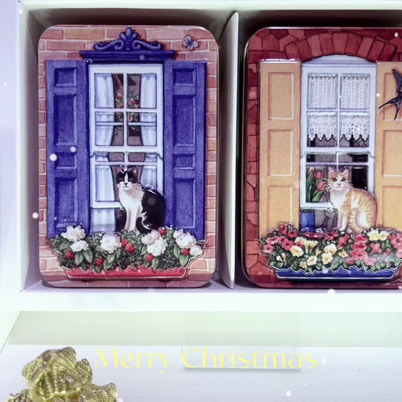【英国糖果屋】窗边猫咪糖果礼盒-2入款 - 零食/点心 - 其他材质 白色