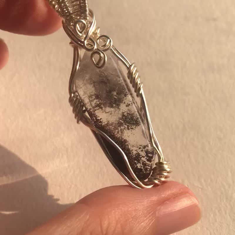 巴西红幽灵水晶吊咀 原石 水晶 摆设 phantom quartz pendant jew - 项链 - 水晶 红色