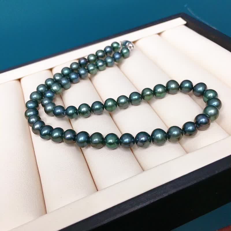 天然爱迪生孔雀绿珍珠项链 上身超闪 高贵奢华 超级实惠 - 项链 - 珍珠 