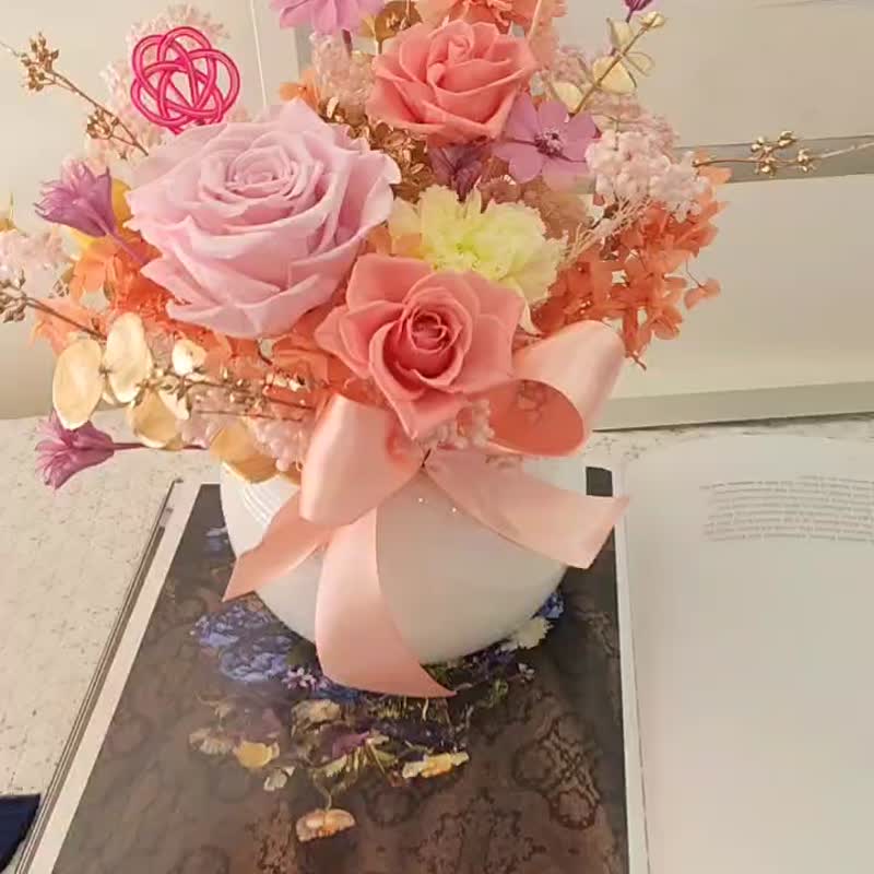 少女心   球型永生桌花  直径 25 cm - 干燥花/捧花 - 植物．花 粉红色