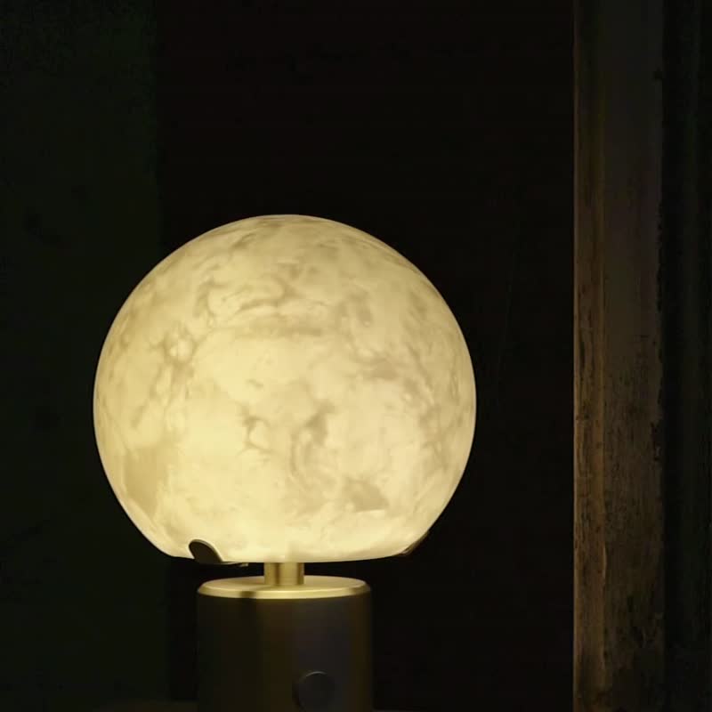 【Larina Moon 满月云石灯】高质感月亮灯 桌灯 夜灯 - 灯具/灯饰 - 其他金属 白色